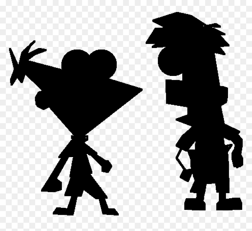 Phineas And Ferb Silhouette, HD Png Download - phineas and ferb png