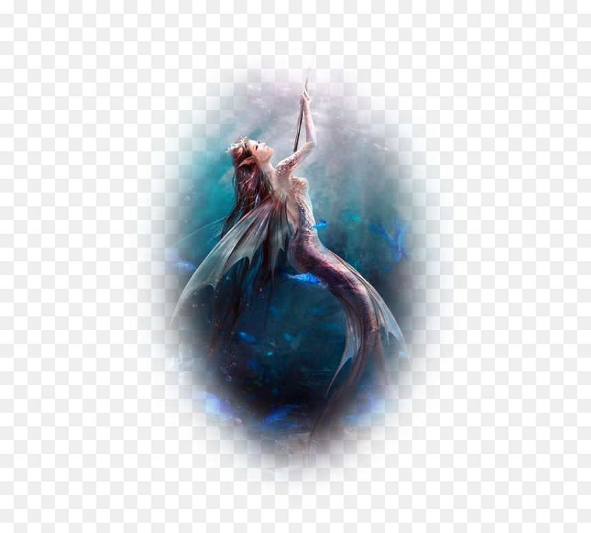 Mermaid Art Siren Legendary Creature Painting - Mermaid Siren Mythical Creature, HD Png Download - mythical creatures png