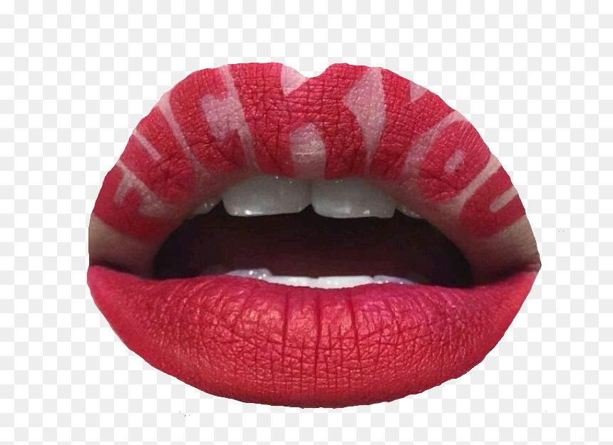 Lips Red Lipstick Fuckyou Fuckoff Mouth - Kat Von D Fuck You Lips, HD Png Download - red lipstick png