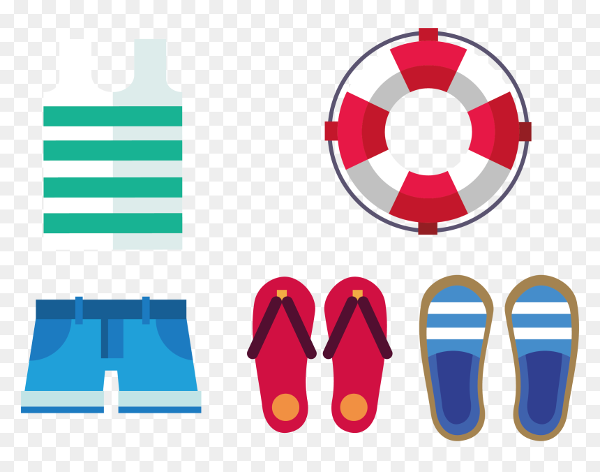 Summer Slippers Swim Ring Transprent Png Free - Swim Ring, Transparent Png - slippers png