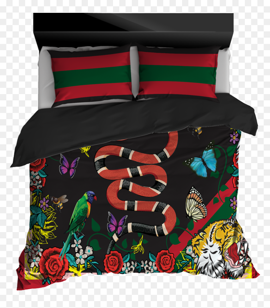 Gucci Gang Luxurious Tigers Comforter Duvet Set Bedding - Постельное Белье Со Змеями, HD Png Download - comforter png