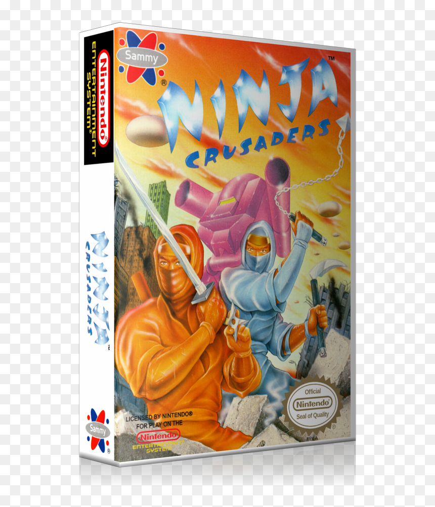 Nes Ninja Crusaders Retail Game Cover To Fit A Ugc - Ninja Crusaders Nes, HD Png Download - nintendo seal of quality png