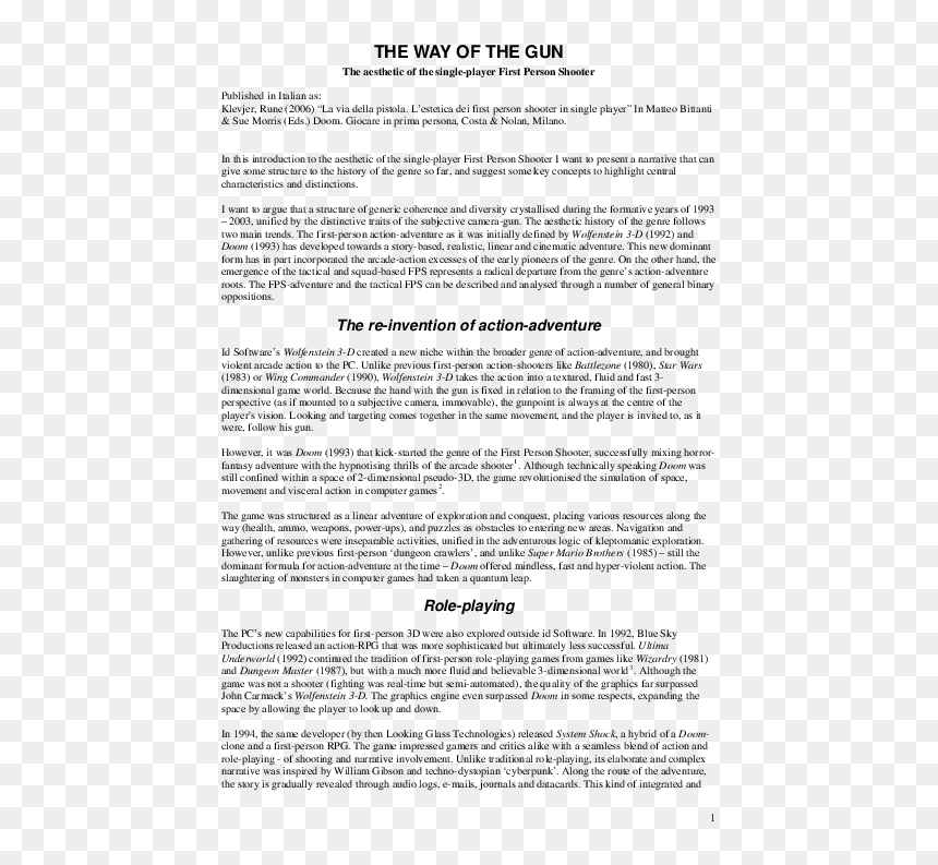 Document, HD Png Download - first person gun png