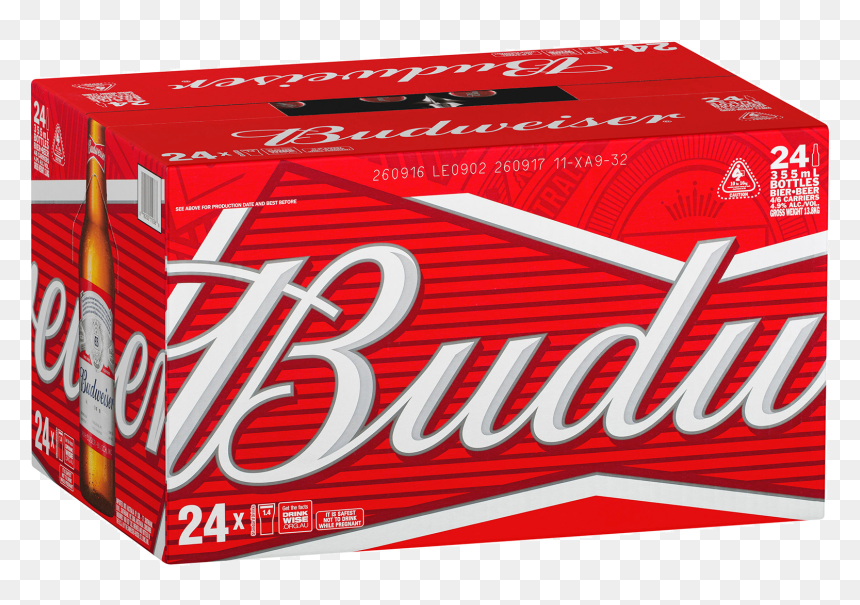 Lager Bottles 355ml - Budweiser Beer 24 Pack, HD Png Download - budweiser can png