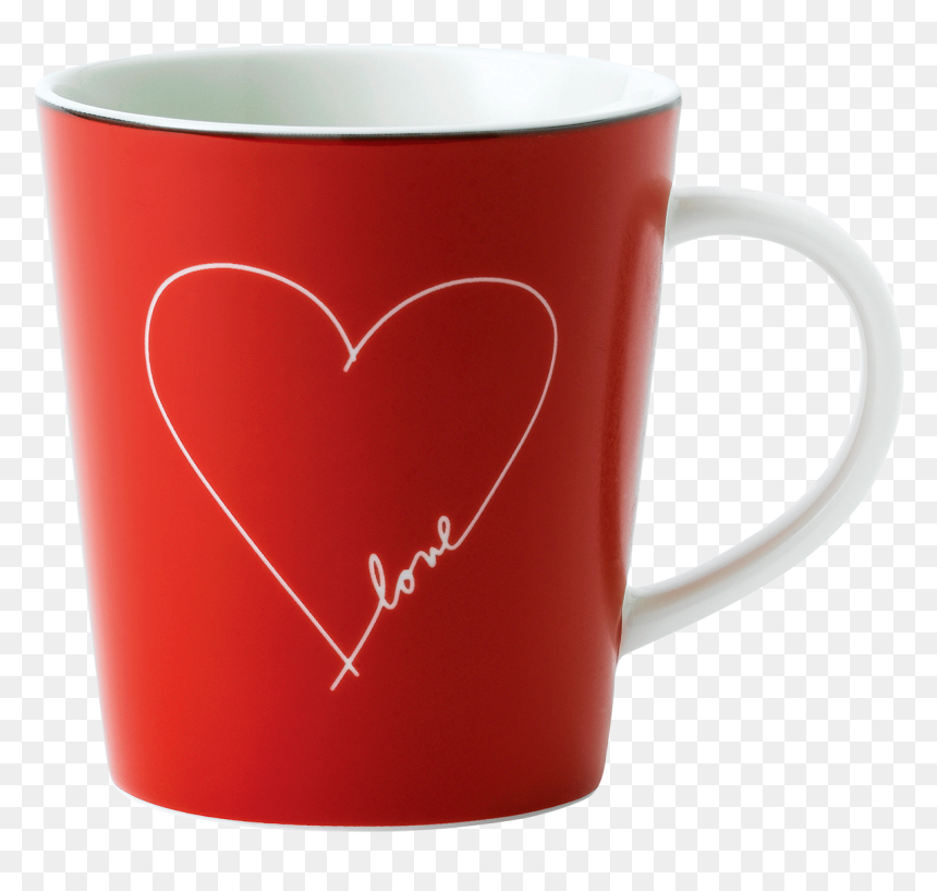 Love Heart Mug, HD Png Download - white heart png transparent