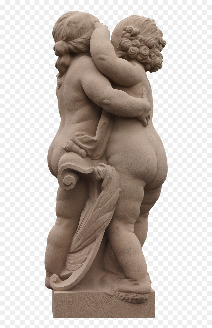 Angel Hug Angel Figure Free Photo - Statue, HD Png Download - male angel png