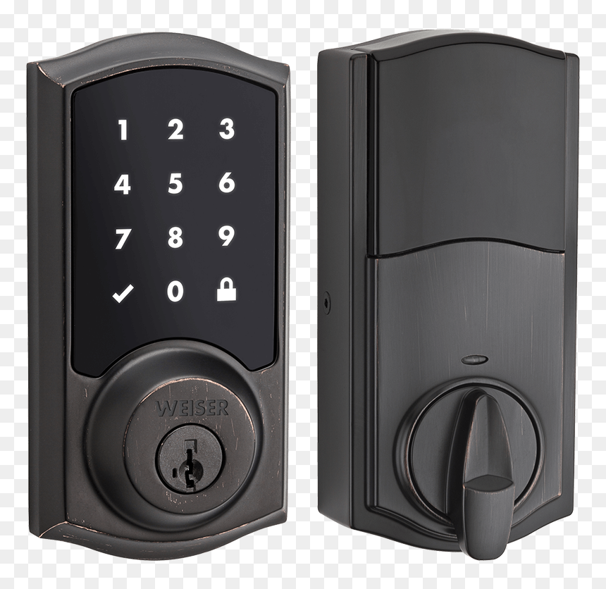 Front And Back View Of A Smartcode 10 Lock In Iron - Kwikset 916, HD Png Download - black door png