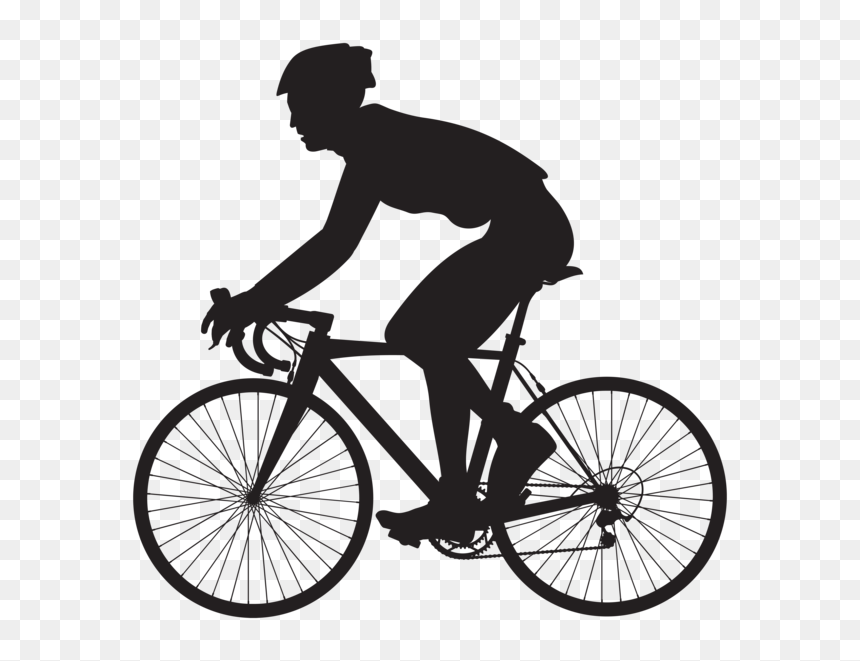Silhouette Cyclist Png, Transparent Png - bicycle wheel png
