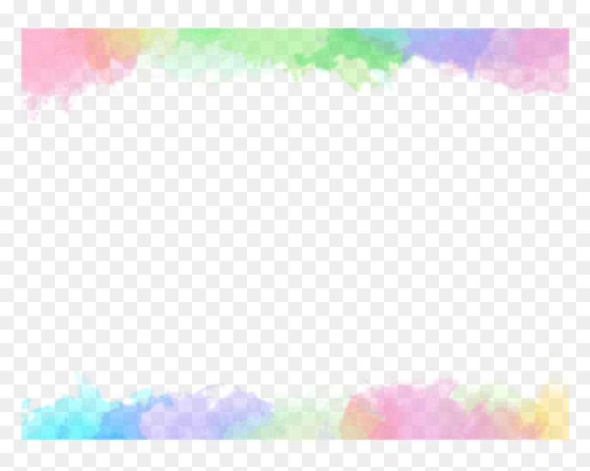 #rainbow #watercolor #mask #frame #cute #colorsplash - Painting, HD Png Download - rainbow frame png