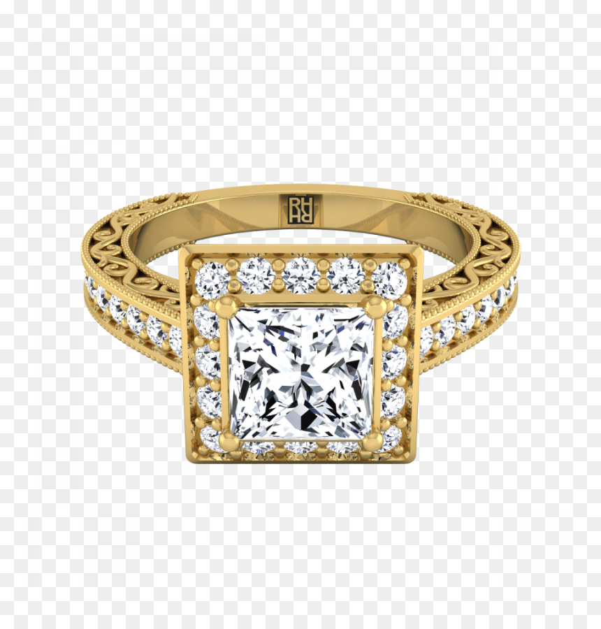 Transparent Gold Scroll Png - Engagement Ring, Png Download - gold scroll png