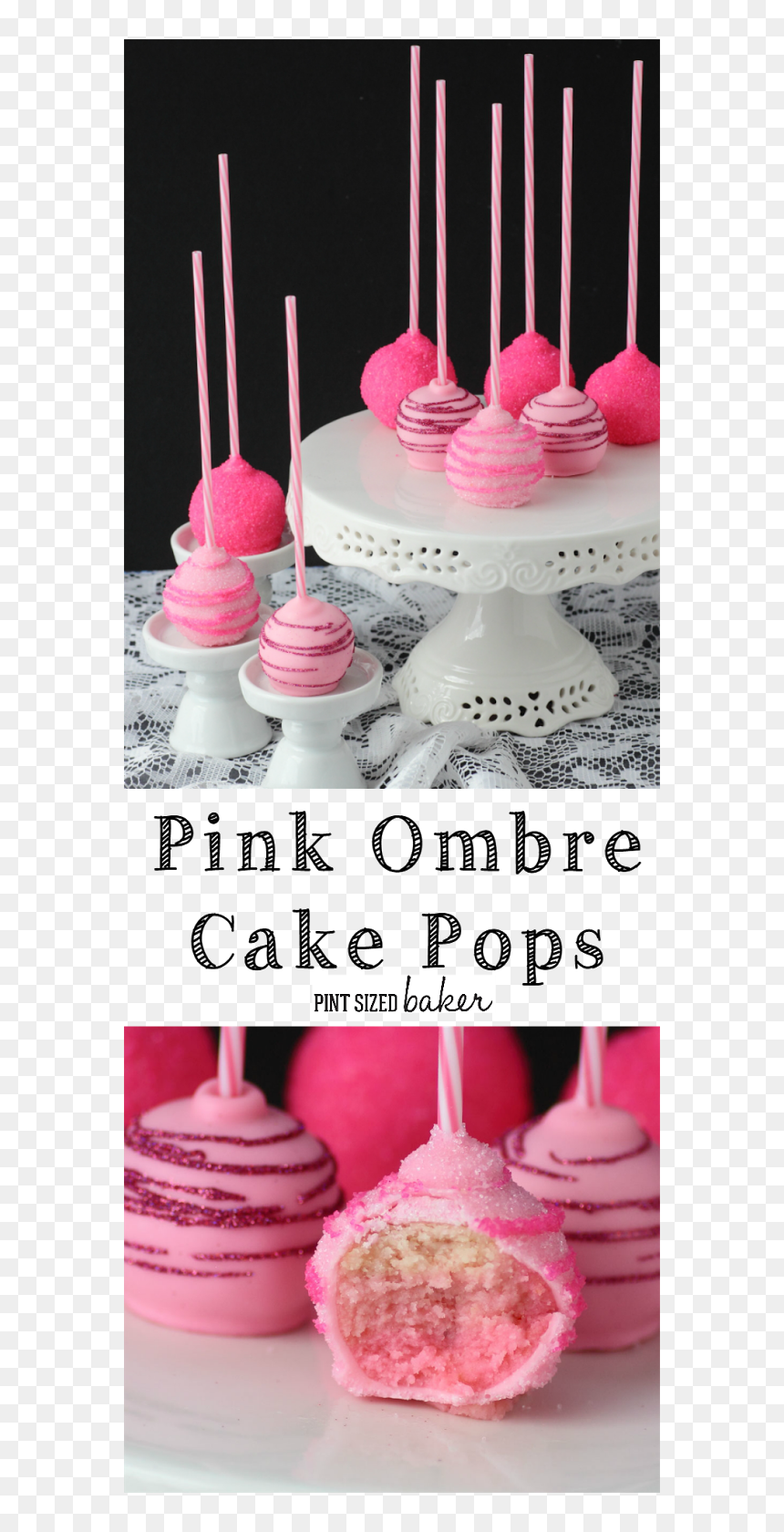 Pink Ombre Cake Pops, HD Png Download - pink cake png