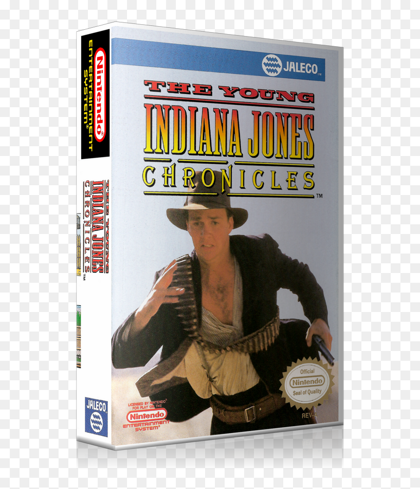 Nes Young Indiana Jones Chronicles Retail Game Cover - Young Indiana Jones Chronicles Nes, HD Png Download - nintendo seal of quality png