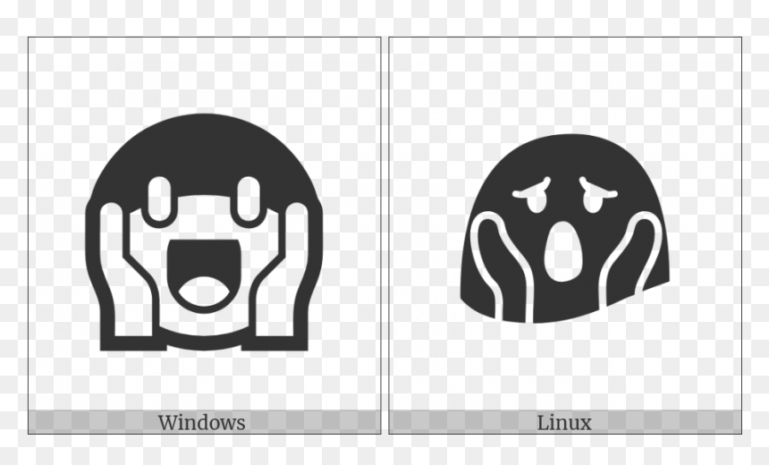 Face Screaming In Fear On Various Operating Systems - Emblem, HD Png Download - screaming face png