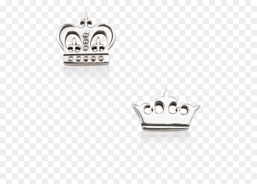 King And Queen Crown Earrings - Yacht, HD Png Download - silver king crown png