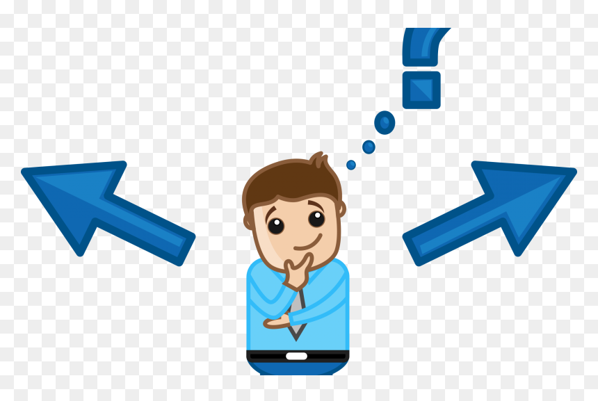 Choice Concept Vector Character Illustration Fke2ijd - Fork In The Road Icon, HD Png Download - pensando png