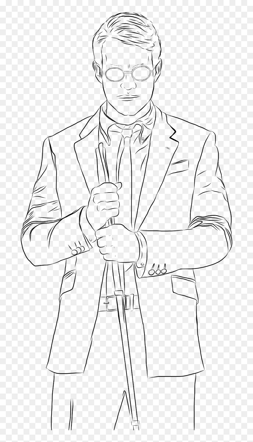 Sketch, Hd Png Download - Gentleman, Transparent Png - netflix daredevil png