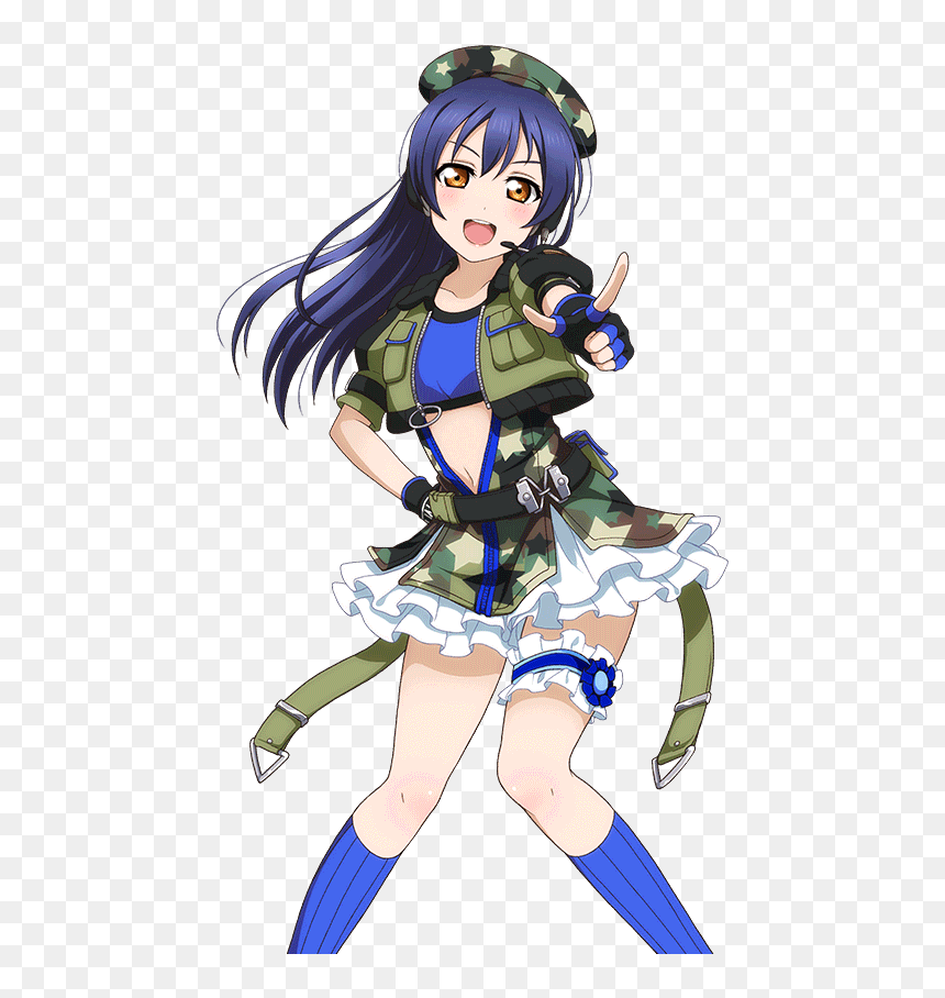 #umi Sonoda #umi #sonoda #military #lovelive #u"s #animegirl - Love Live School Idol Festival Cards Sr Militar Umi, HD Png Download - umi sonoda png