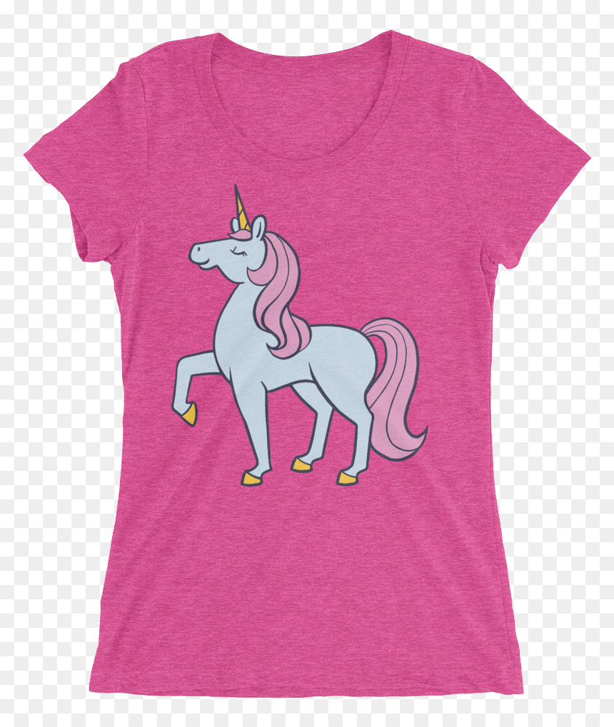 Blue And Pink Unicorn Short Sleeve Women"s T-shirt - T Shirts Three Little Pigs, HD Png Download - pink unicorn png