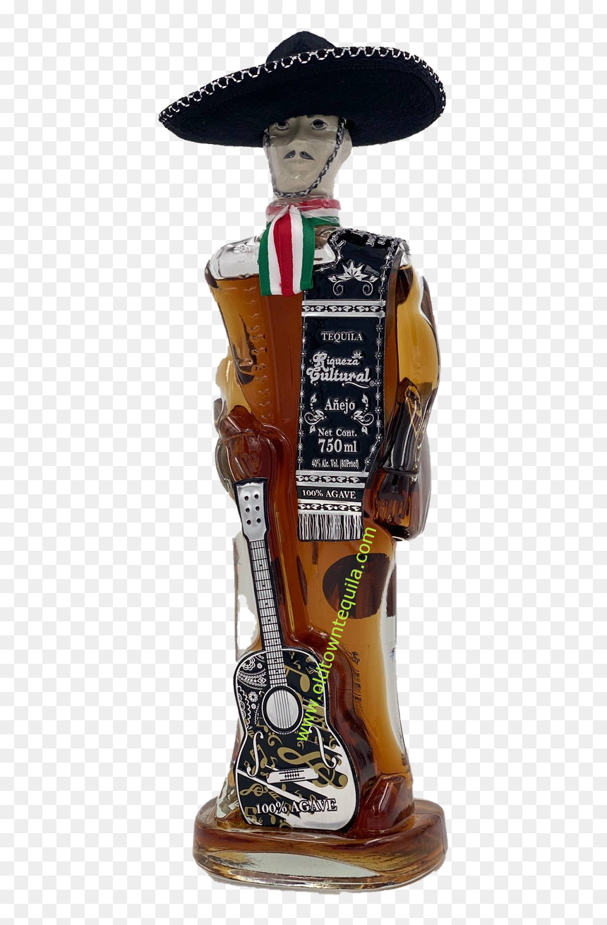 Riqueza Cultural Glass Charro Añejo Tequila 750ml - Figurine, HD Png Download - sombrero charro png
