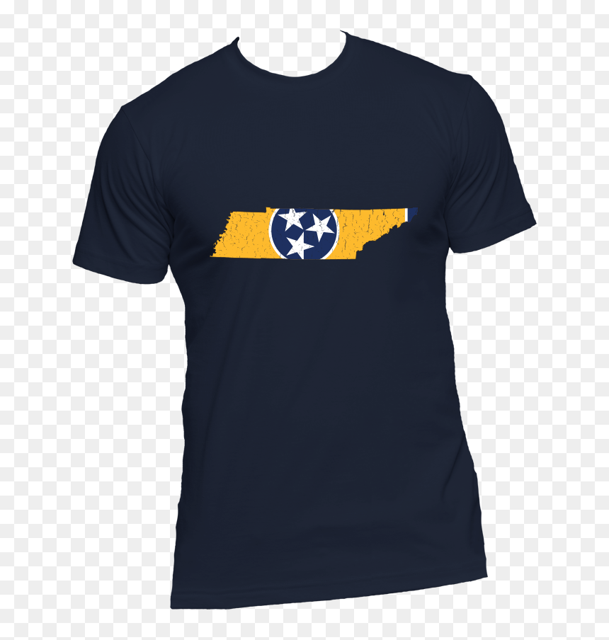 Tennessee Flag State Outline Yellow Mens Short Sleeve - Spartan Geek T Shirt, HD Png Download - tennessee outline png