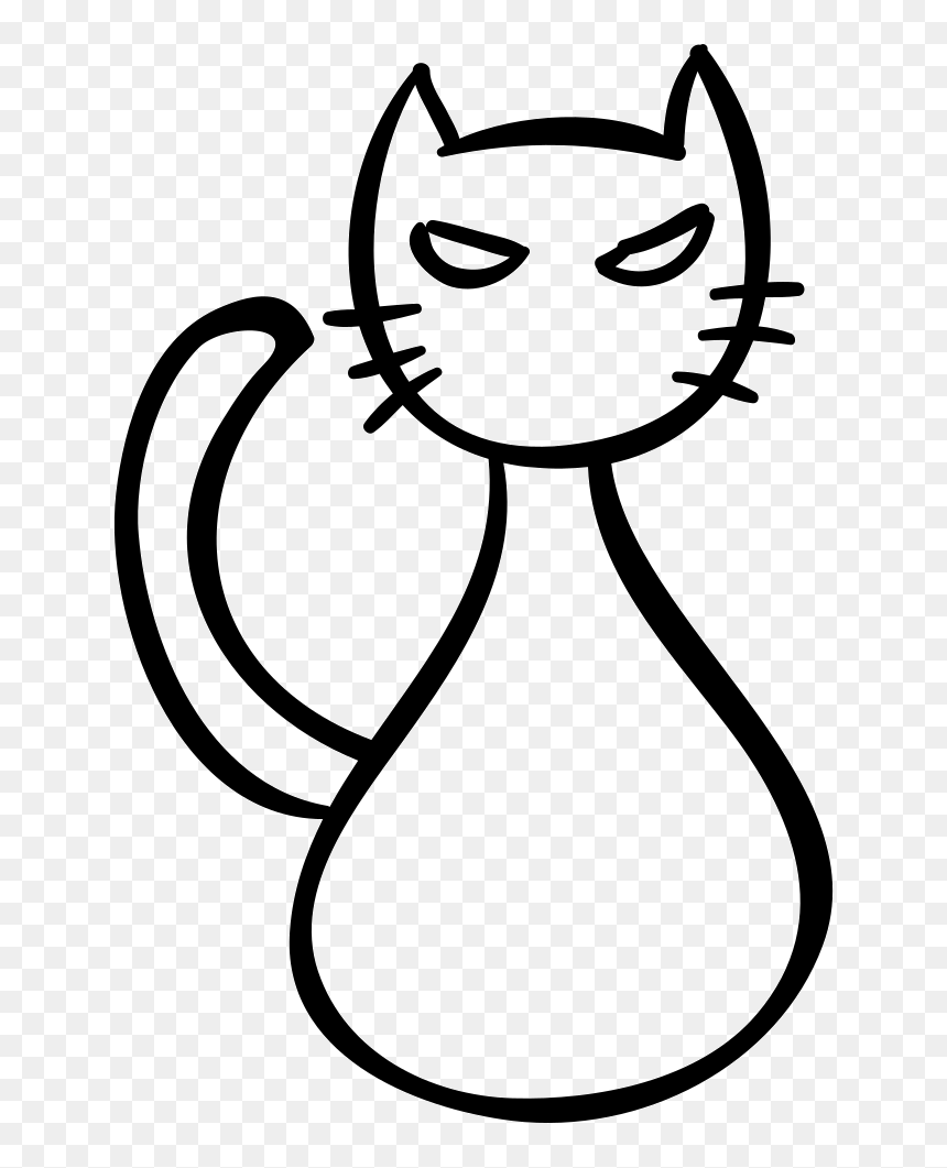 Cat Outline - Dibujo De Un Gatito, HD Png Download - cat outline png
