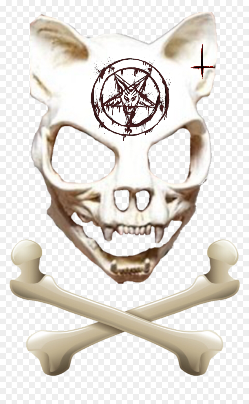 #freetoedit #satan #wolf #skull #bone #wolfskull - Skull, HD Png Download - wolf skull png