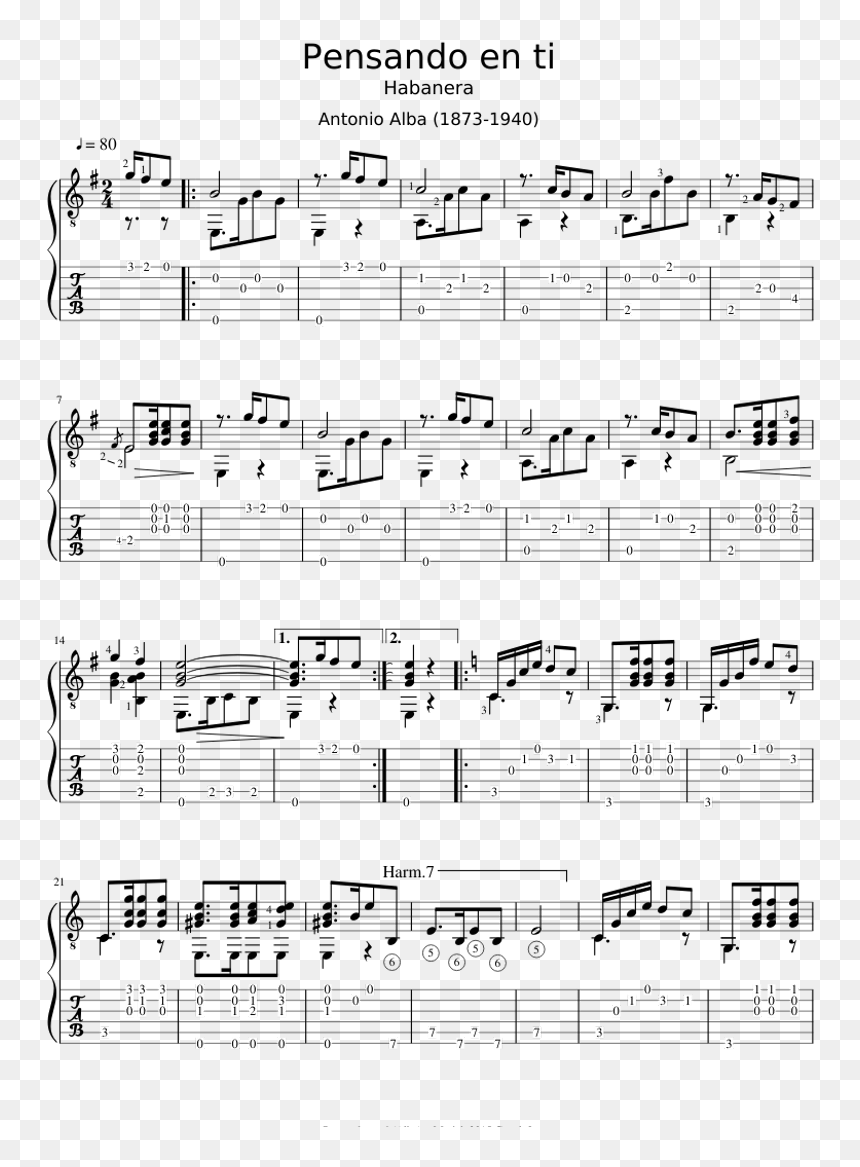 Pensando En Ti - Castle Dangerous Bagpipes Sheet Music, HD Png Download - pensando png