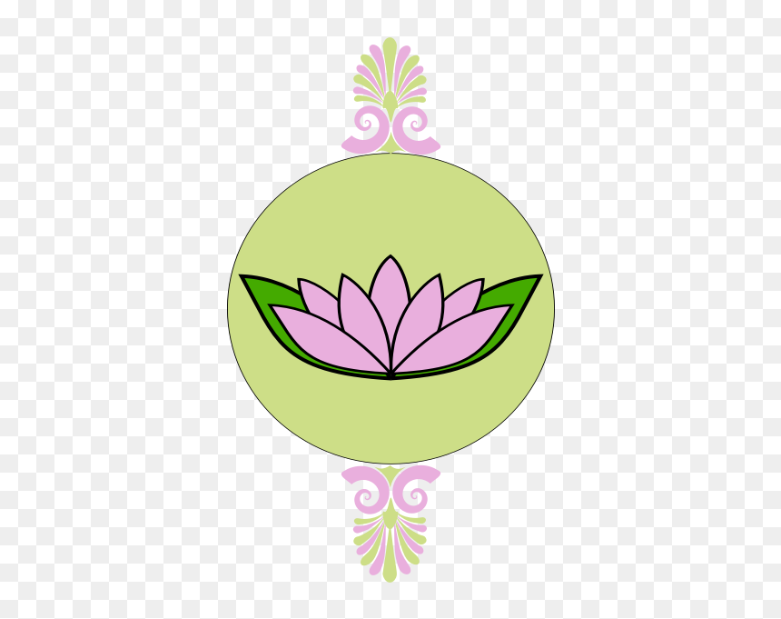 Lotus Flower In Round Green Frame, HD Png Download - green frame png