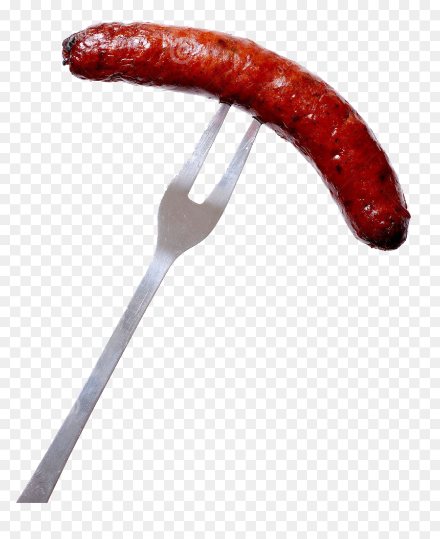 Hot Dog On A Fork, HD Png Download - bratwurst png