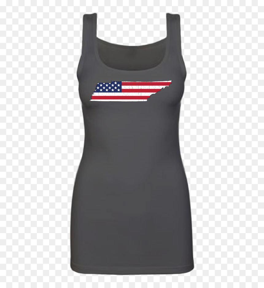 Tennessee Us Flag State Outline Womens Tank Top - Active Tank, HD Png Download - tennessee outline png