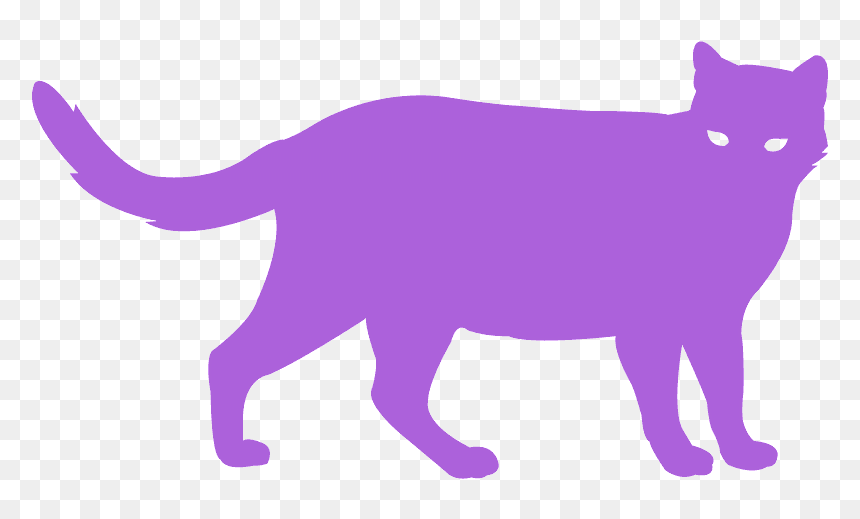 Purple Cat Pictures Free, HD Png Download - cat outline png
