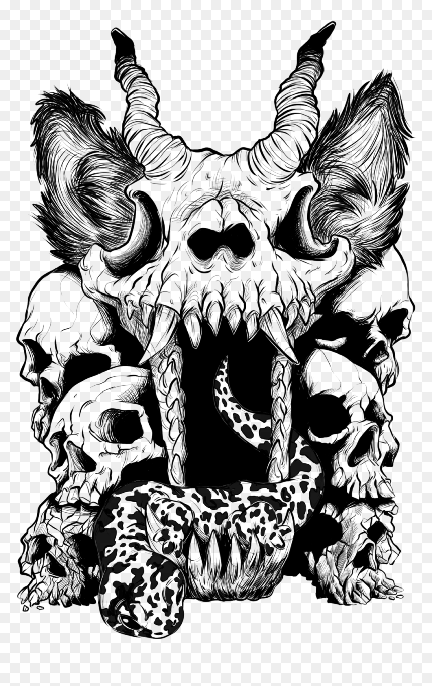 Wolf And Skull , Png Download - Wolf Skull Artwork, Transparent Png - wolf skull png