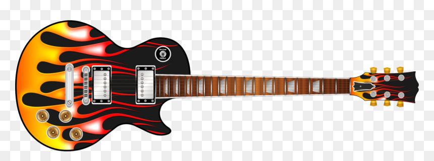 Hot Rod Flames Guitar Wrap Skin - Guitar With Flame Sticker, HD Png Download - hot rod flames png