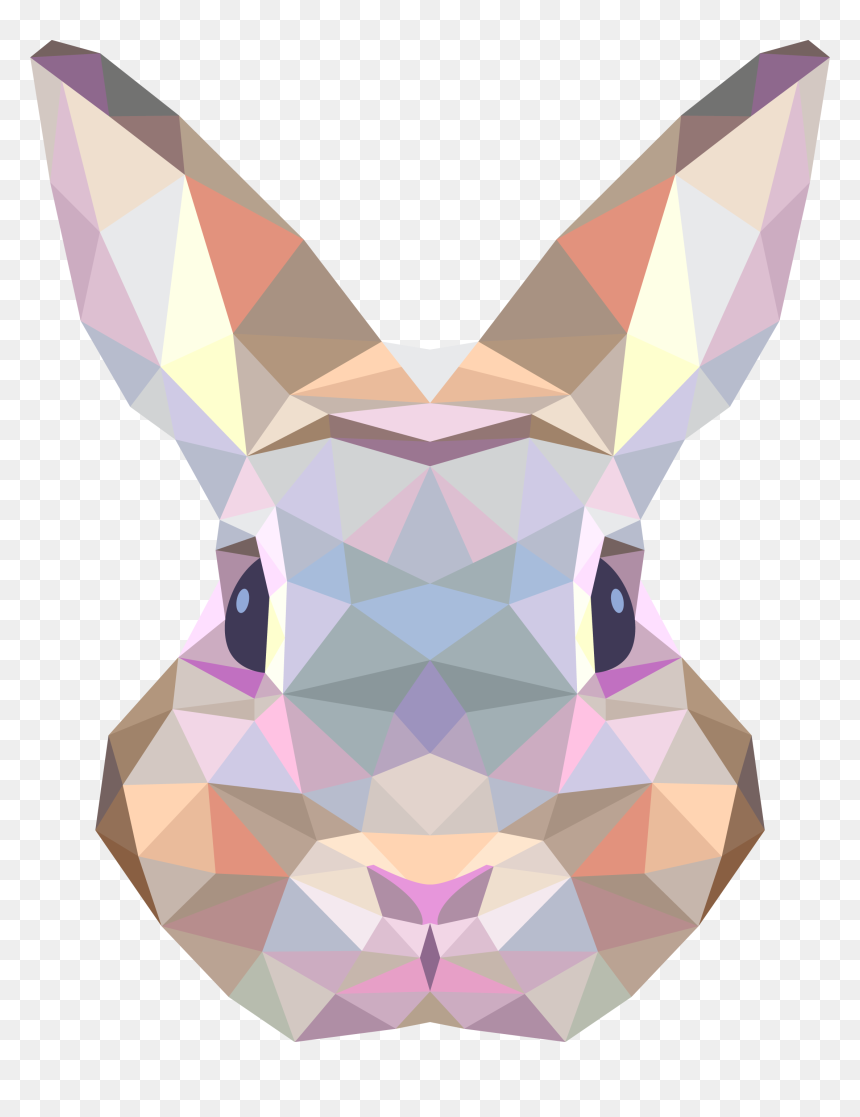 Geometric Bunny, HD Png Download - screaming face png