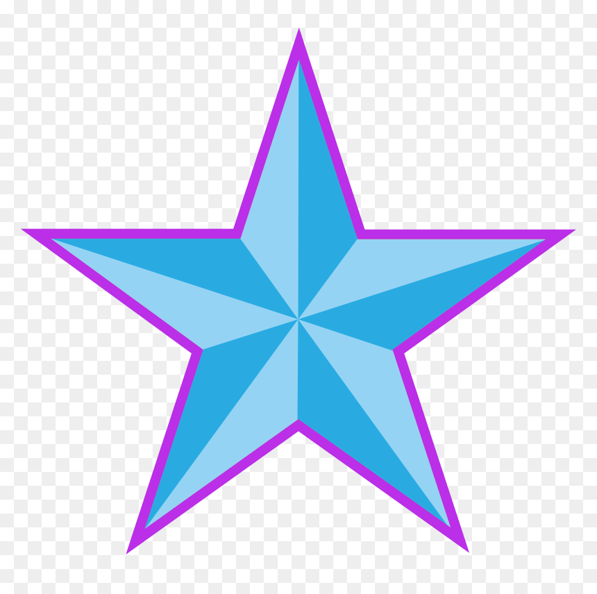 Blue With Violet Stroke - 3d Blue Star Png, Transparent Png - star drawing png