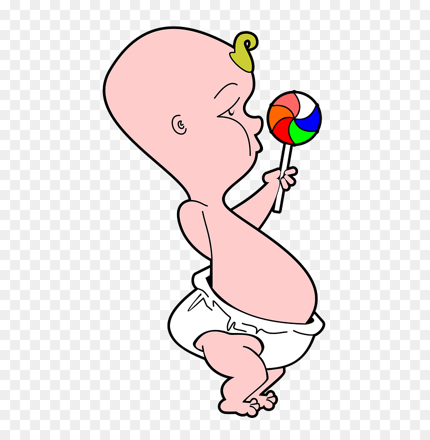 Baby With A Lollipop Clipart - Baby Eating Lollipop Clipart, HD Png Download - lollipop clipart png