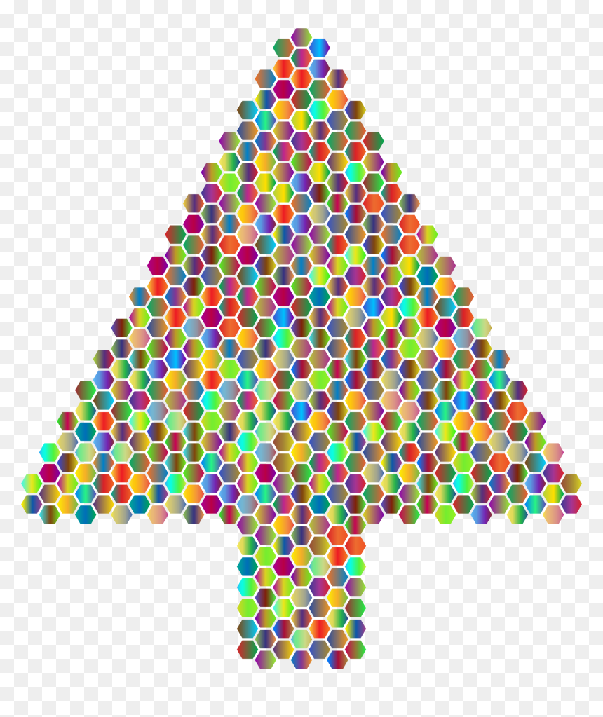 Prismatic Hexagonal Abstract Christmas Tree 4 Clip - Christmas Day, HD Png Download - christmas tree icon png