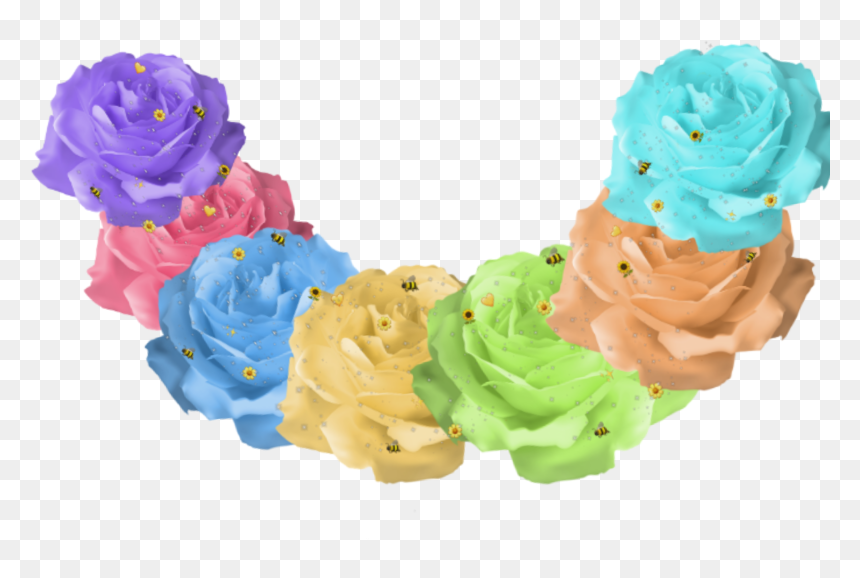 #flower #crown #flowercrown #rainbow #rainbowflower, HD Png Download - rainbow flower crown png