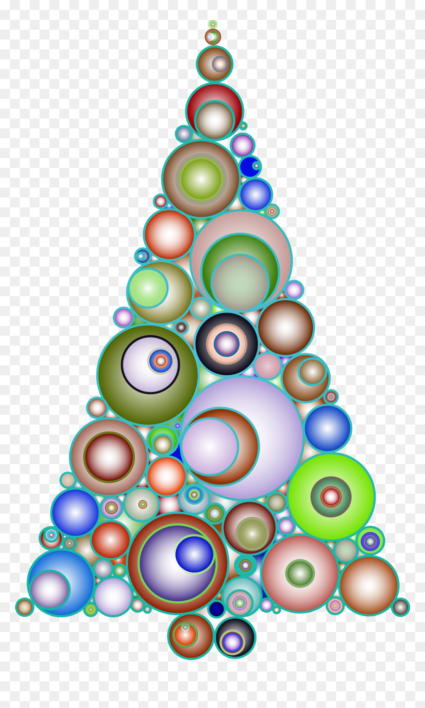 Colorful Abstract Circles Christmas Tree 4 Clip Arts - Christmas Day, HD Png Download - christmas tree icon png