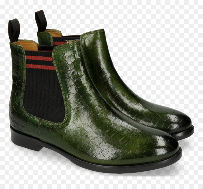 Ankle Boots Daisy 6 Ultra Green Elastic Lines Red - Chelsea Boots Cognac Heren, HD Png Download - green lines png