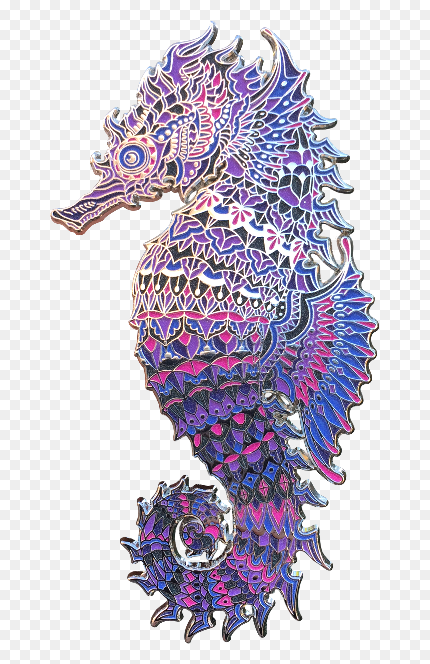 Purple Seahorse Png - Illustration, Transparent Png - sea horse png