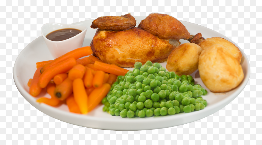 1/2 Roast Chicken & Veggies , Png Download Clipart, Transparent Png - roasted chicken png