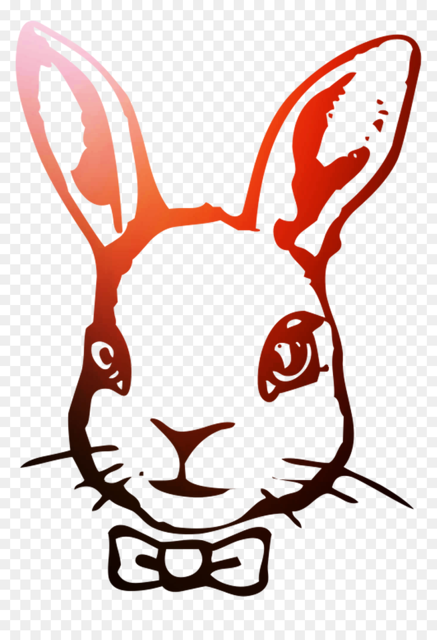 Hare Domestic Illustration Rabbit Easter Bunny Clipart - Easter Bunny Line Drawing, HD Png Download - hare png