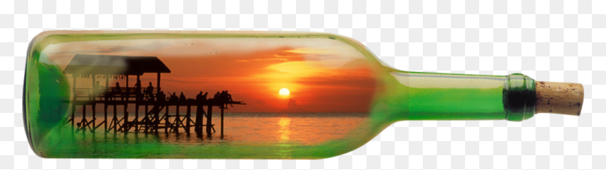 #ftestickers #bottle #drifting #landscape #sunset - Landscape Glass Bottle, HD Png Download - wine bottle silhouette png