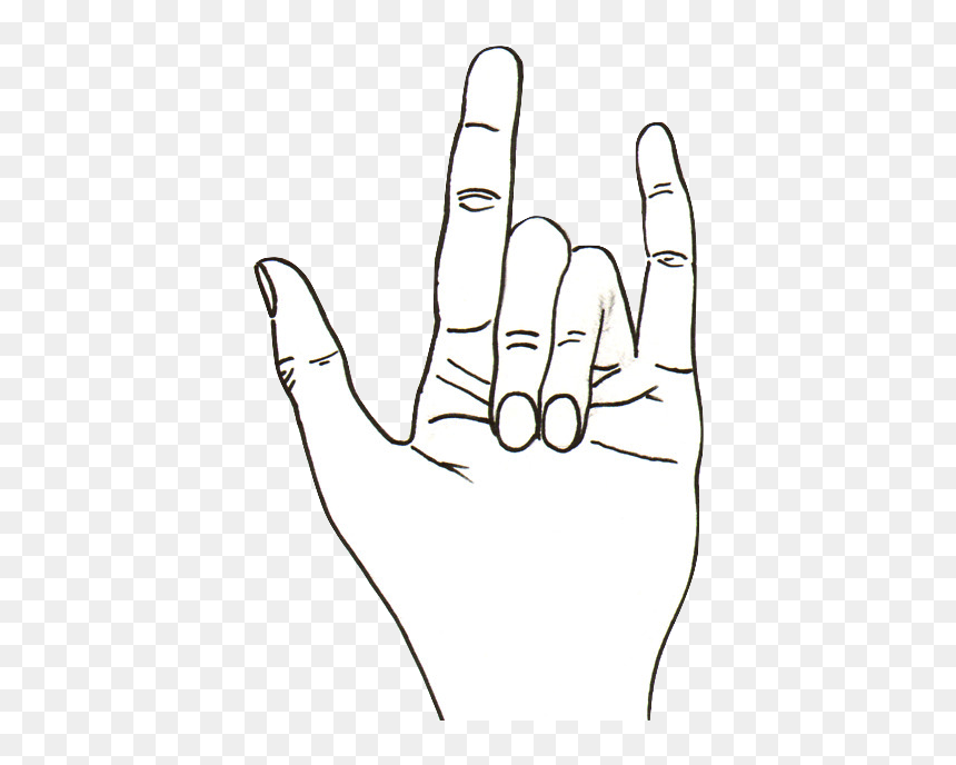 Contour Drawings Of Hands, HD Png Download - rock hand png
