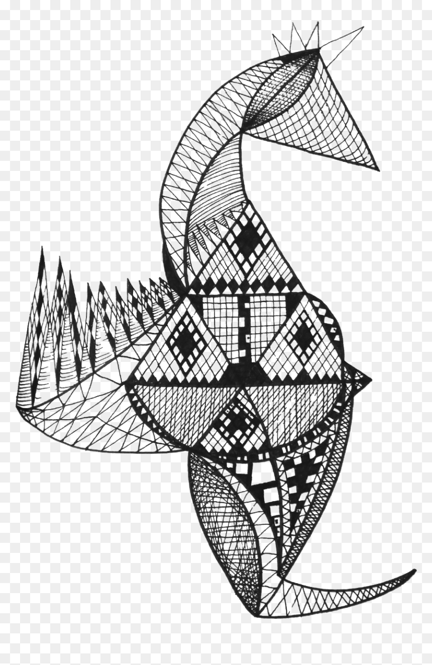 Clip Art Black And White Library Sea Horse Zentangle - Illustration, HD Png Download - sea horse png