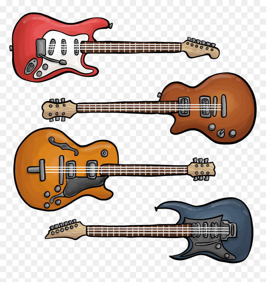 Electric Ukulele Guitar Bass Rock Hand-painted Clipart - Imágenes De Guitarra Fantástica, HD Png Download - rock hand png
