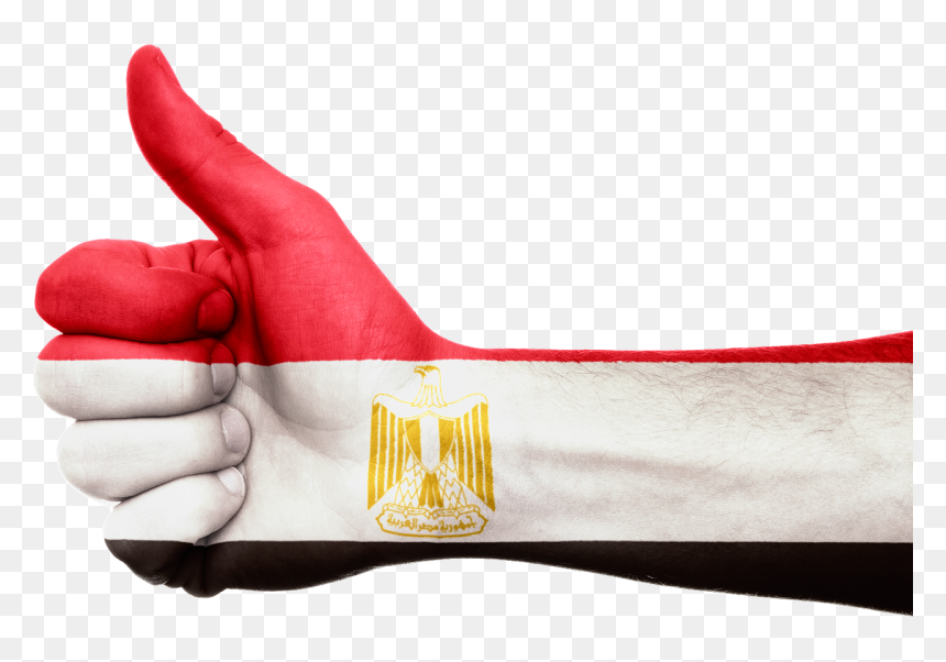 Egyptian Flag On Hand, HD Png Download - egypt flag png