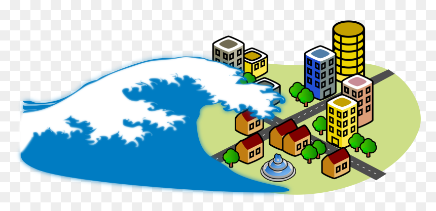 Download Clip Library Stock Wave Hitting City Big Image - Office Building Clip Art, HD Png Download - cartoon city png