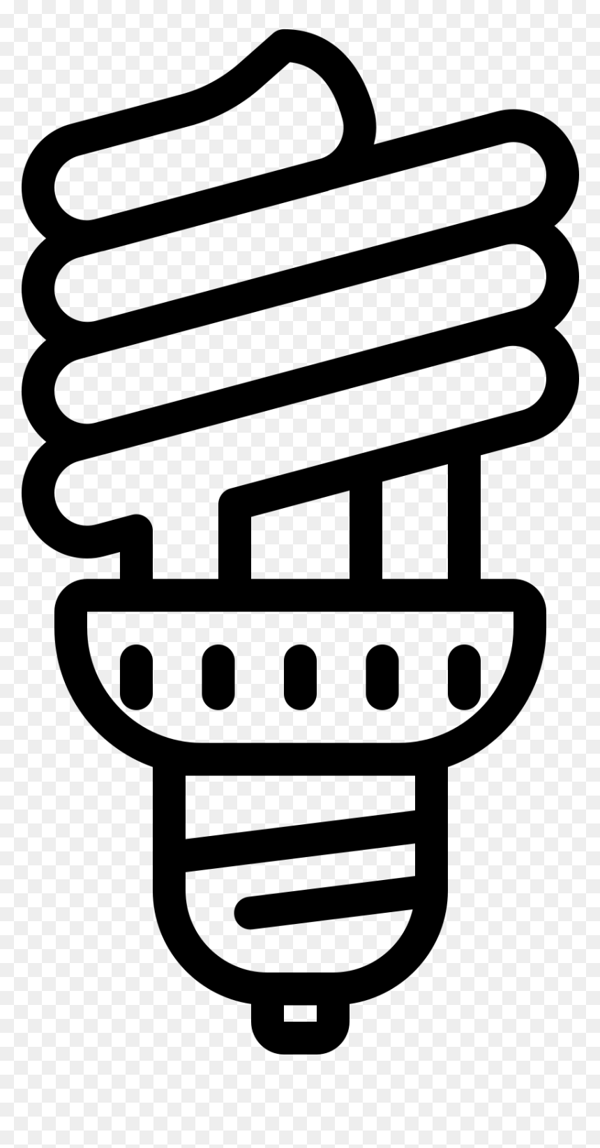 Spiral Bulb Icon - Incandescent Light Bulb, HD Png Download - light bulb outline png